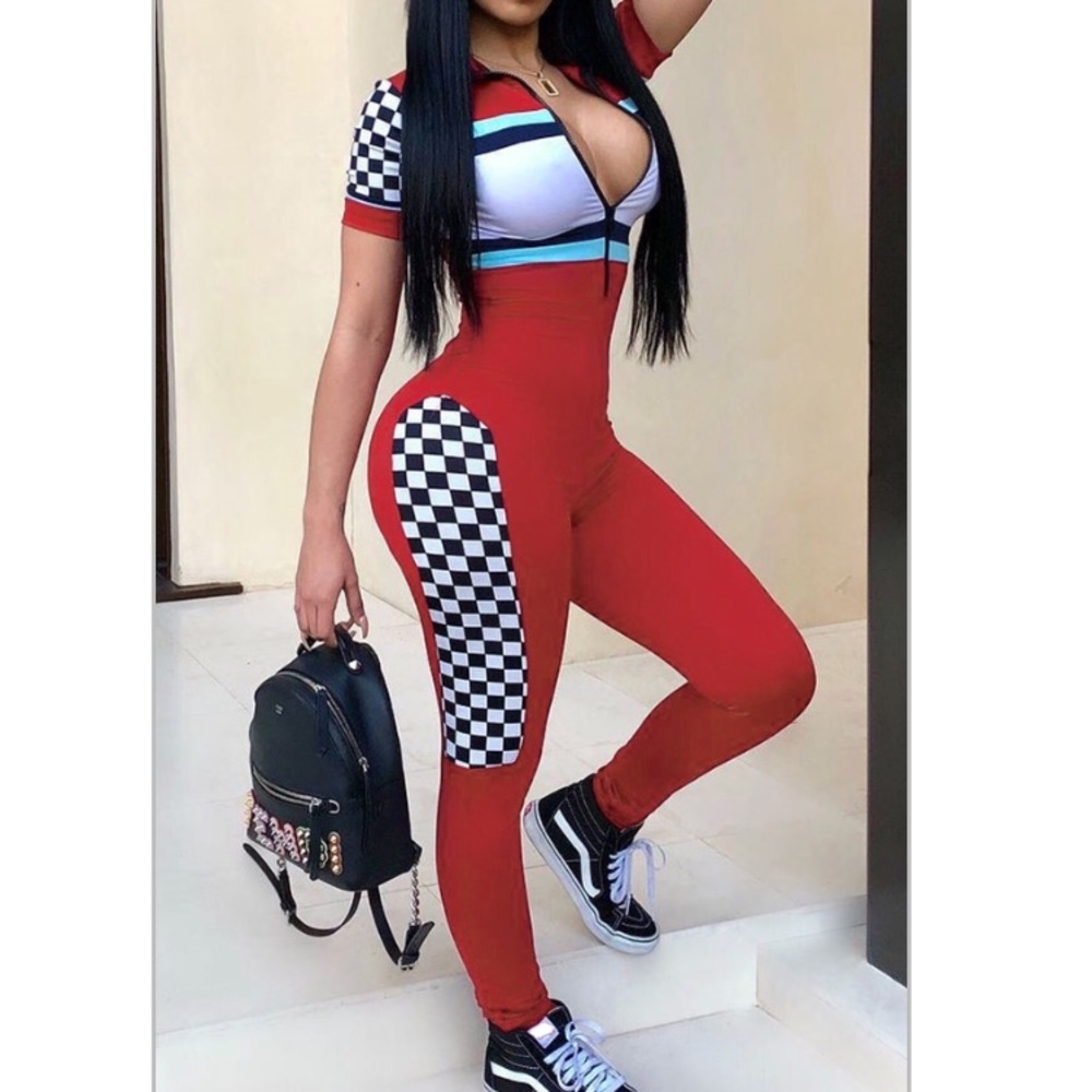 Checker Printed Jumpsuit